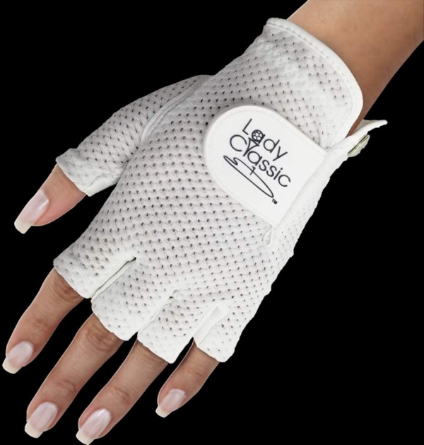 New Lady Classic Mesh Half Glove Worn On Left Hand