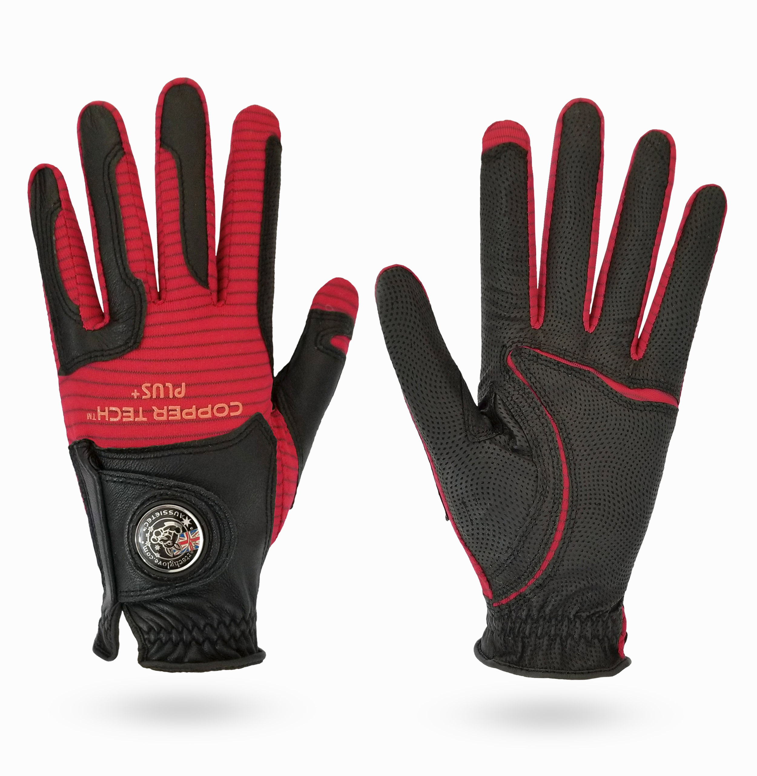 Friklone Kangaroo glove Black Sheepskin-Red Copper (new Web)