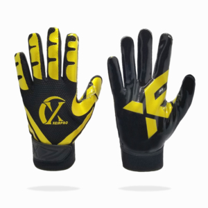 XEIR Pro Football Gloves Gold - Black | Ultimate Grip Receiver Gloves